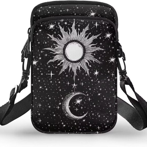 Trendy Sun Moon Crossbody Bag for Teens & Women - Lightweight Mini Messenger - Picture 1 of 7